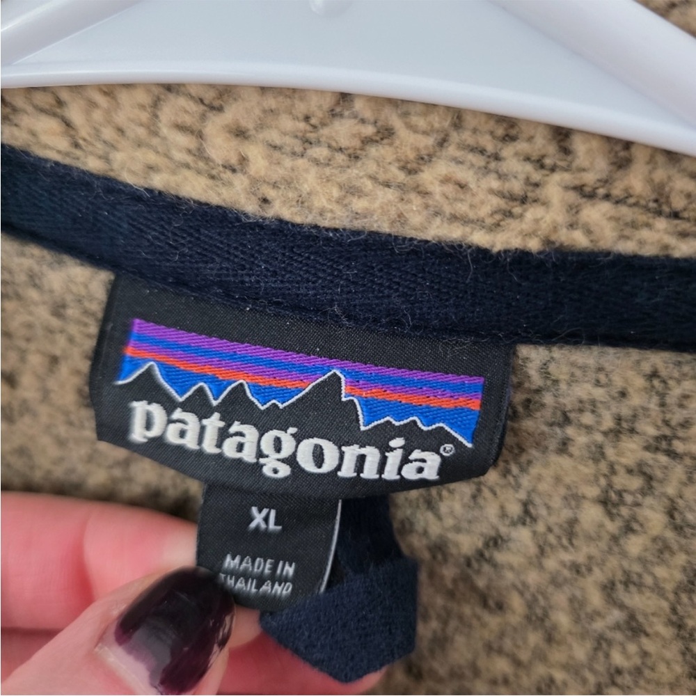 Patagonia Sherpa Quarter Zip Fleece Pullover men's XL Tan outdoor spring ready - Picture 5 of 8